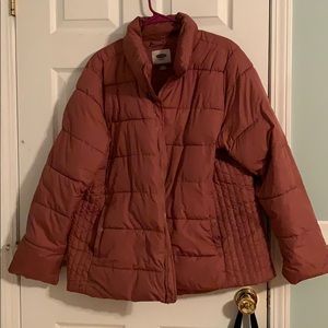 Mauve pink puffer coat